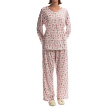 72%OFF 女性のパジャマ キャロル・ホックマンプリントヘンリーパジャマ - ロングスリーブ（女性用） Carole Hochman Printed Henley Pajamas - Long Sleeve (For Women)画像